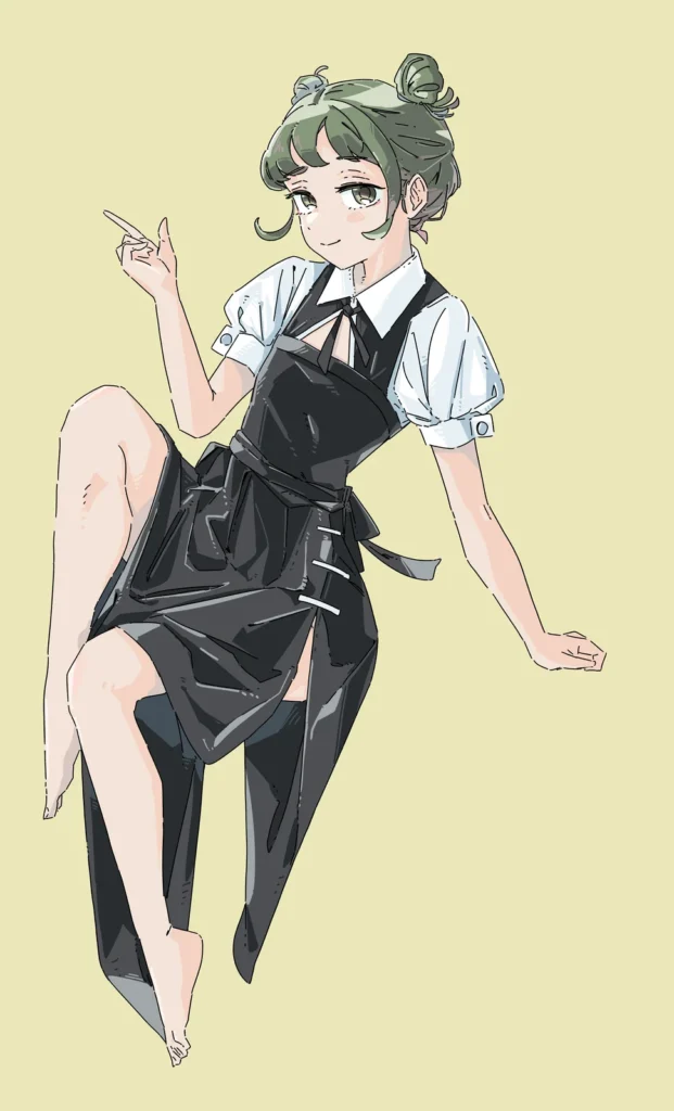 謎の構造のメイド服のイラスト