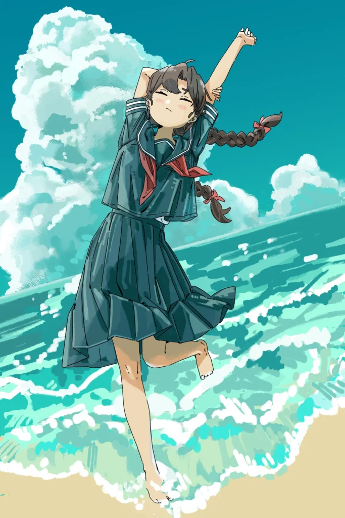 波打ち際の女の子（お惣菜bot）
