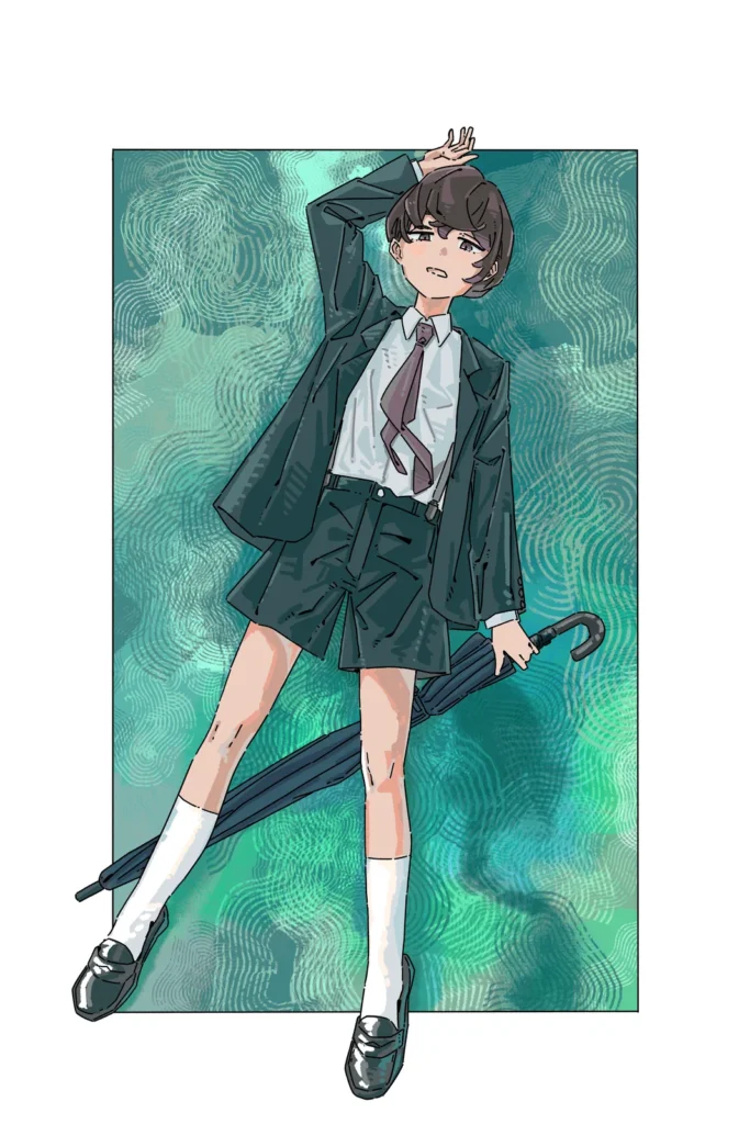 気だるげな少年（新堂新）のイラスト