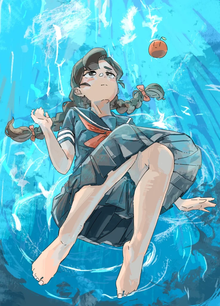 「拝啓、湖の底から」湖のに沈む女の子のイラスト