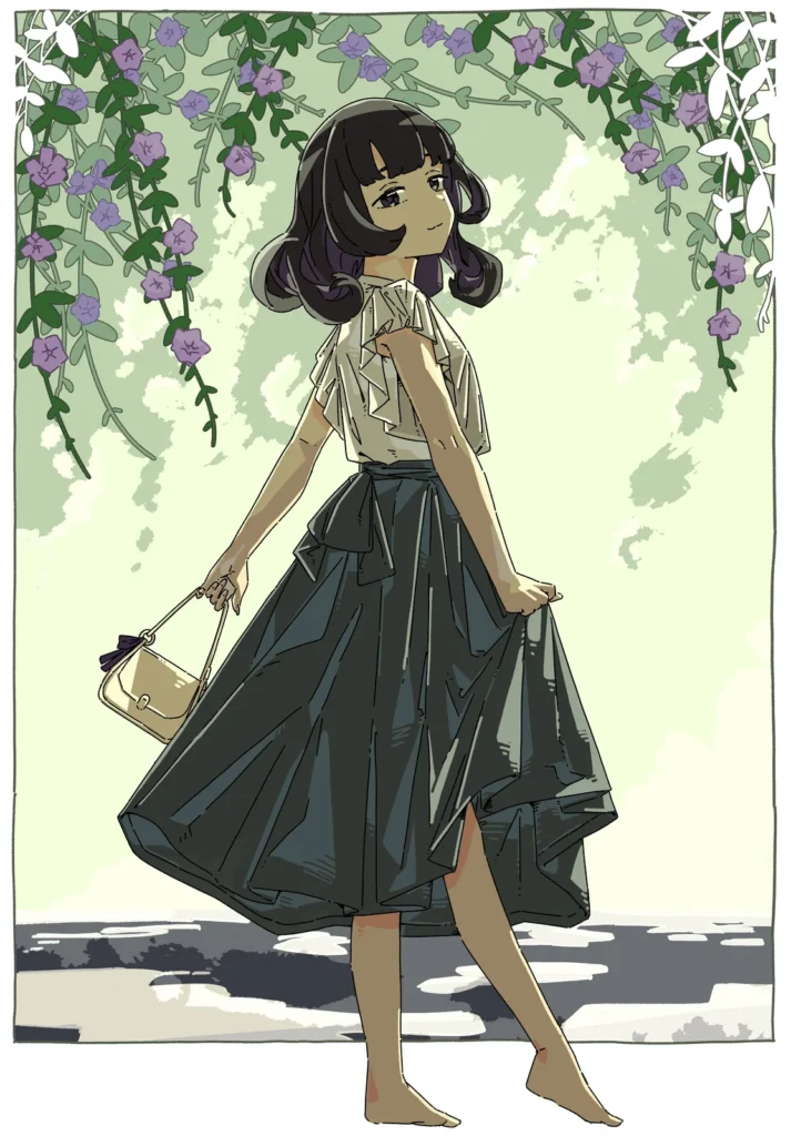 私服を着た女の子のイラスト